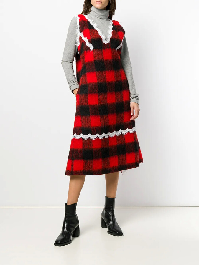 Calvin Klein Check Apron Dress ShopStyle