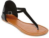 Thumbnail for your product : JCPenney Studded Heel T-Strap Sandals