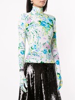 Thumbnail for your product : Richard Quinn Glove-Sleeve Floral Turtleneck Top