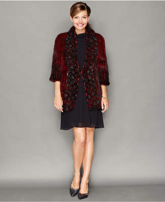 The Fur Vault Rosette Knitted Mink Fur Jacket