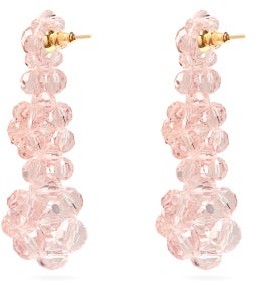 Simone Rocha Floral Beaded Drop Earrings - Pink