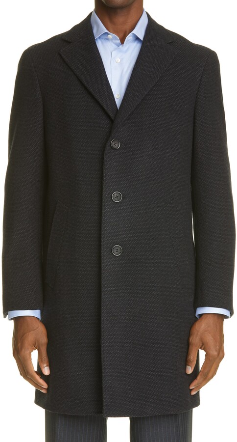 Canali Dot Wool & Silk Overcoat - ShopStyle Men's Fashion