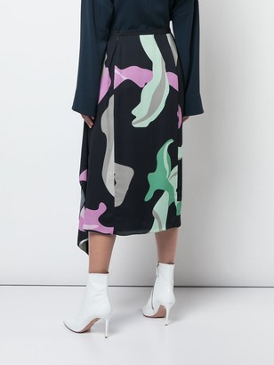 Tibi Ant Farm Print Asymmetric Skirt