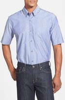 Thumbnail for your product : Cutter & Buck 'Parkdale' Classic Fit Short Sleeve Stripe Sport Shirt (Big & Tall)