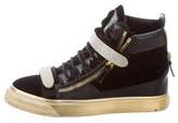 Thumbnail for your product : Giuseppe Zanotti Velvet High-Top Sneakers