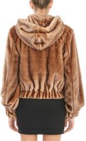 Thumbnail for your product : Helmut Lang Brown Faux Fur Hooded Bomber Jacket