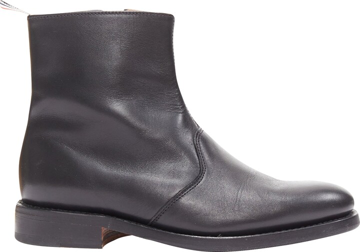 Thom Browne Leather Tab Zip Ankle Boots