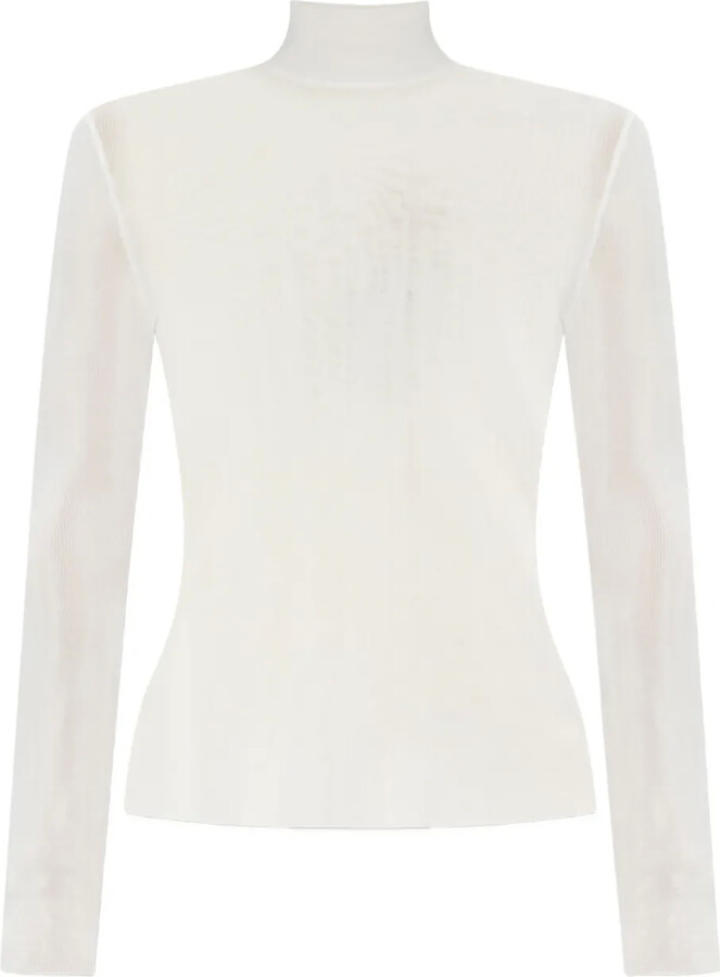 Self-Portrait Ribbed High-Neck Top