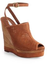 Thumbnail for your product : Diane von Furstenberg Paris Perforated Suede Wedge Sandals