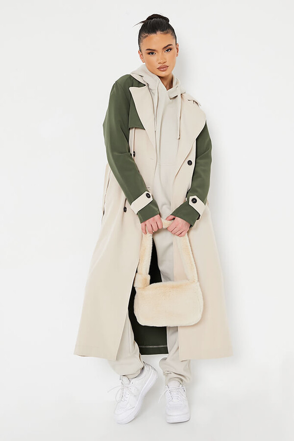 stone coloured mac coat