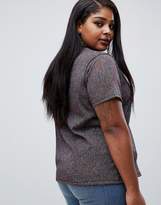 Thumbnail for your product : ASOS Curve DESIGN Curve t-shirt in glitter metallic