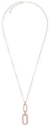 Michael Kors Black Ion-Plated Pavé Link Long Pendant Necklace