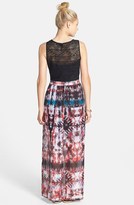 Thumbnail for your product : WANT & NEED Lace Top Geo Print Maxi Dress (Juniors)