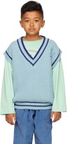 Thumbnail for your product : Weekend House Kids Kids Blue Stripe Merino Vest