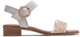 Thumbnail for your product : Toms Off White Leather Faux Raffia Trim Women's Camilia Sandals