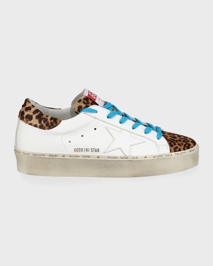Golden Goose Hi Star Leather & Leopard Platform Sneakers - ShopStyle