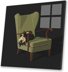 Red Barrel Studio Cats in Chairs V by Artcatillustrated - Unframed Painting on Glass