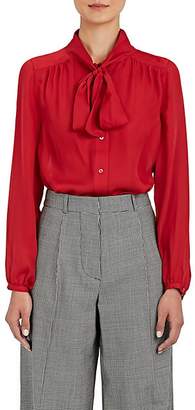 Barneys New York Women's Silk Tieneck Blouse - Red