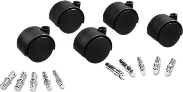 Master Manufacturing Master Caster 23624 Deluxe Casters, 100 lbs./Caster, Polyurethane, Matte Black, 5/Set