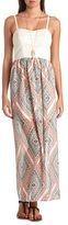 Thumbnail for your product : Charlotte Russe Crochet & Aztec Print Bustier Maxi Dress