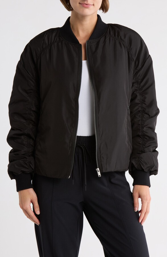 Z by Zella Ruched Sleeve Bomber Jacket