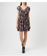 Thumbnail for your product : New Look Black Floral Print Lace Trim Sleeveless Skater Dress