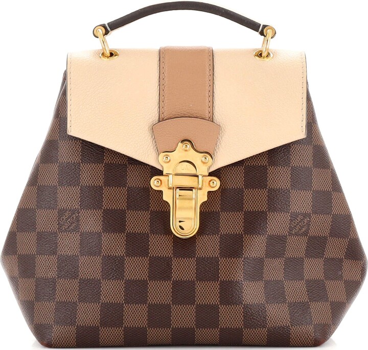 LOUIS VUITTON Clapton Backpack Damier Ebene Leather Brown
