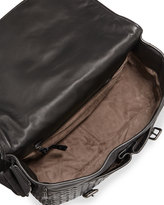 Thumbnail for your product : Bottega Veneta Gardena Woven Messenger Bag, Black