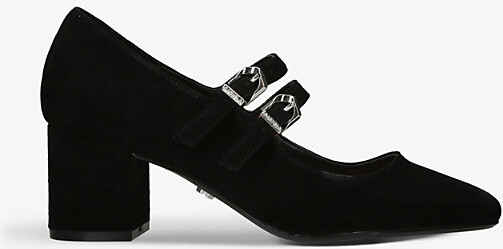 Carvela Womens Black Harper Front-Buckle Suede Heeled Courts Eur 39 / 6 Uk Women
