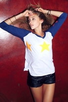 Thumbnail for your product : Chaser LA Rainbow Stars L/S Tee in White/Lagoon