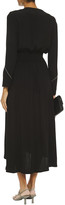 Thumbnail for your product : Maje Zip-detailed Studded Crepe Midi Dress