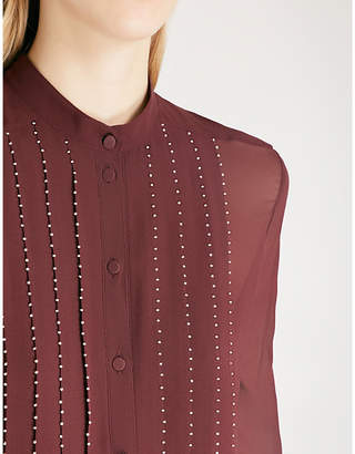 Valentino Bead-embellished silk-crepe shirt