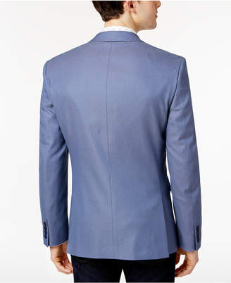 Bar III Men's Slim-Fit Blue Textured Micro-Grid Sport Coat, Created for Macy's