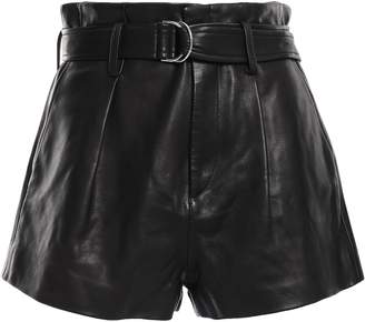 IRO Rana Belted Leather Shorts