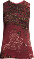 Thumbnail for your product : Fuzzi Crewneck Animal-Print Tulle Tank Top