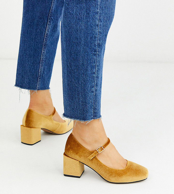 blue velvet mary janes