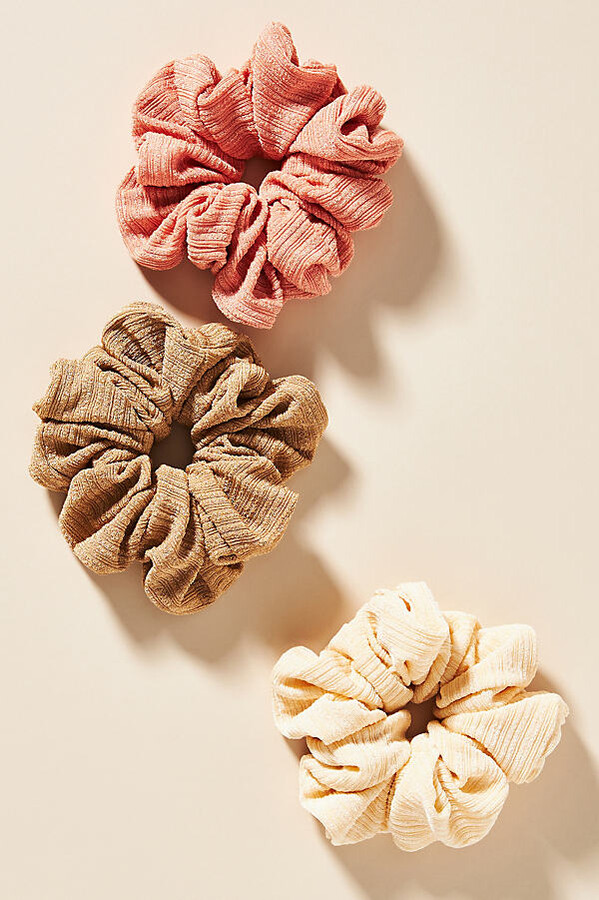 By Anthropologie Textured Scrunchies, Set of 3 Beige - ShopStyle Hair  Accessories