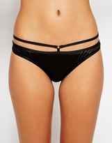 Thumbnail for your product : ASOS COLLECTION Strappy Microfibre Thong
