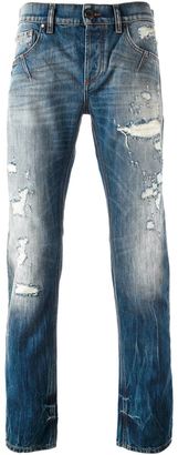 Les Hommes slim distressed jeans
