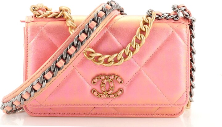 Chanel 19 Wallet on Chain Quilted Iridescent Calfskin - ShopStyle