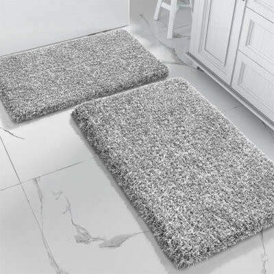 Hokku Designs Justinian Solid Color 2 Piece Bath Rug Set