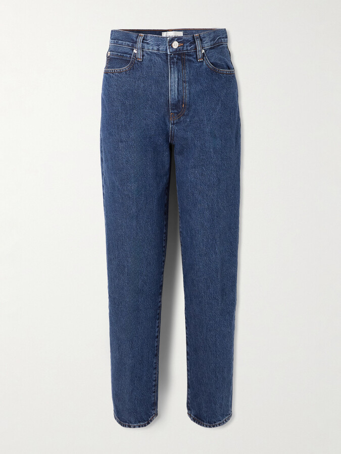 Frame The Neat High-rise Straight-leg Jeans - Blue