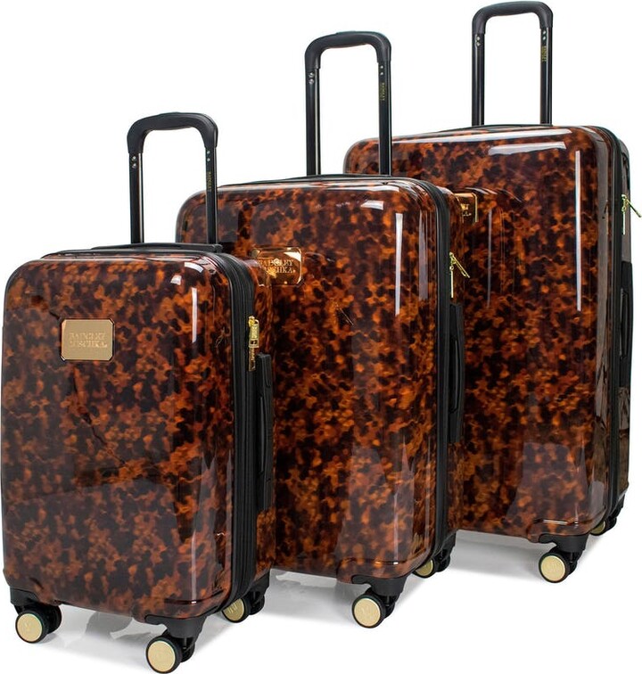 Badgley Mischka Luggage Essence 3 Piece Expandable Luggage Set Brown
