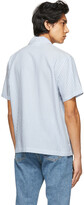 Thumbnail for your product : Harmony Blue Striped Christophe Short Sleeve Shirt
