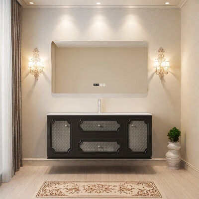 French light luxury cream-style bathroom cabinet