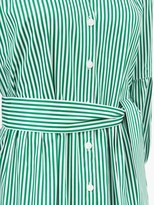 Thumbnail for your product : Cefinn Tie-sash Striped Cotton-poplin Dress - Green White