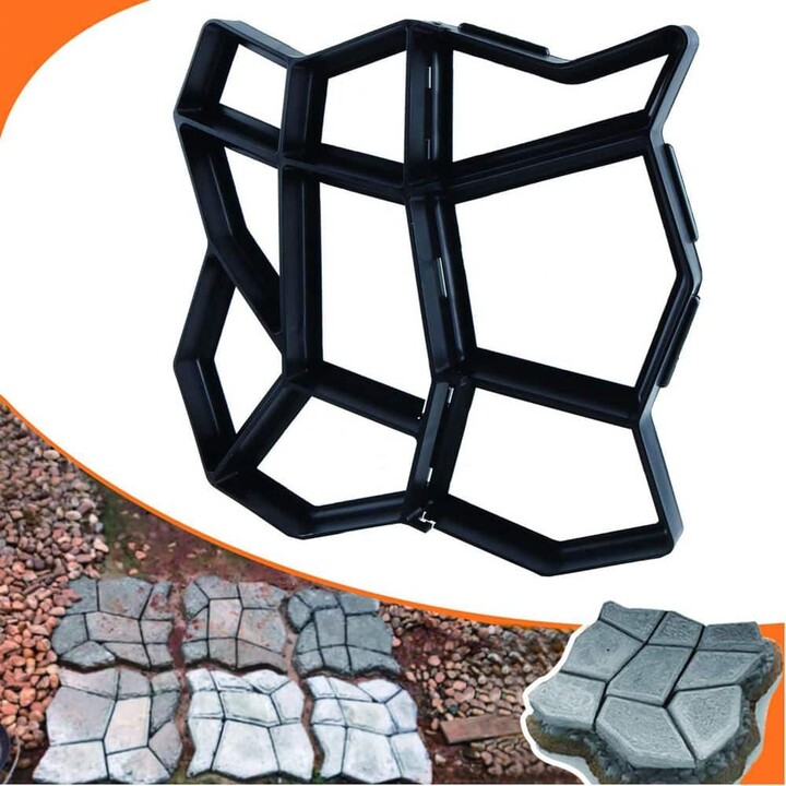 KIWDZFU Reusable Concrete Mold 17 x 17 x 1.6 DIY Stepping Stone Maker for Courtyard Garden Lawn Path Irregular Shape