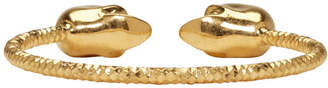 Alexander McQueen Gold Twin Skull Bracelet