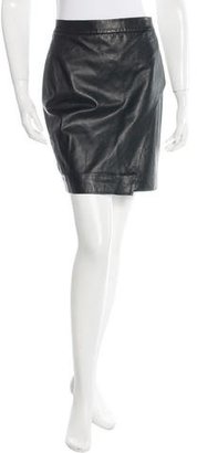 L'Agence Leather Mini Skirt