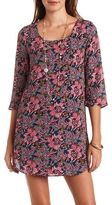 Thumbnail for your product : Charlotte Russe Floral Print Dolphin Hem Shift Dress